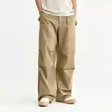 膨胀潮牌 成衣洗水宽松口袋阔腿休闲裤 男女同款
