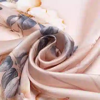 上海故事 加大真丝大方巾 桑蚕丝 丝巾 女款 温婉花意