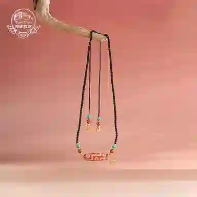 布达拉宫 红肉九眼天珠绿松吊坠七眼转运珠#好运 玛瑙 项链 男女同款情侣款