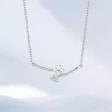 希遇 皓月星辰 简约微笑 新中式国潮轻奢小众冷淡风创意设计 星星图案 合金 项链 男女同款情侣款