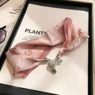 优幽兰 韩版高级感小香风优雅磁吸扣小众精致时尚百搭简约个性气质轻奢春秋护颈小领巾搭衬衫 丝巾 女款