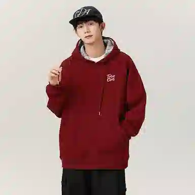 啄木鸟 美式高街复古背面印花休闲宽松卫衣 男女同款 黑色