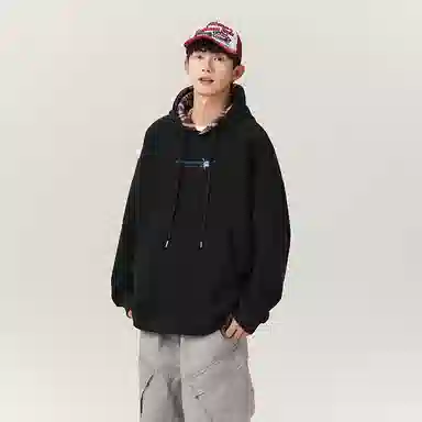 啄木鸟 宽松字母纯色百搭长袖卫衣 男女同款