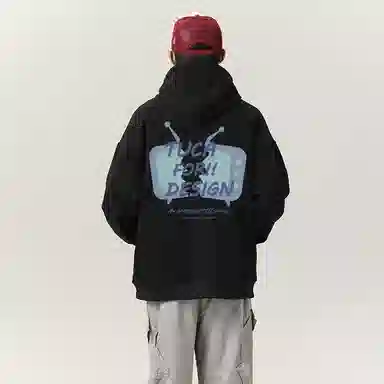 啄木鸟 宽松字母纯色百搭长袖卫衣 男女同款