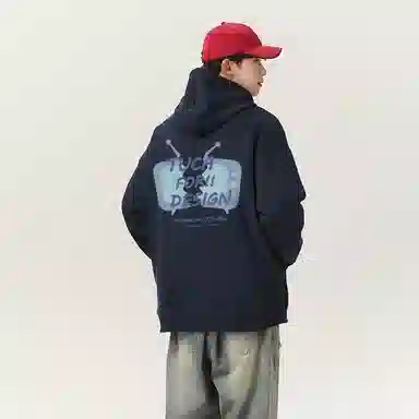 啄木鸟 宽松字母纯色百搭长袖卫衣 男女同款