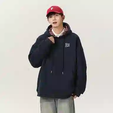 啄木鸟 美式高街复古背面印花休闲宽松卫衣 男女同款 黑色