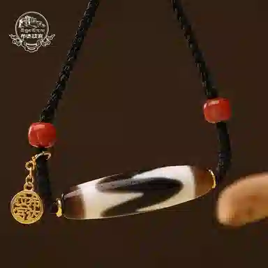 布达拉宫 三眼天珠虎牙六字真言转运珠#好运 玛瑙 项链 男女同款情侣款