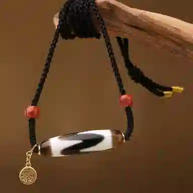 布达拉宫 三眼天珠虎牙六字真言转运珠#好运 玛瑙 项链 男女同款情侣款