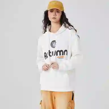 八哥 时尚百搭连帽套头衫字母印花卫衣 男女同款