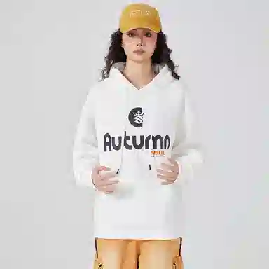 八哥 时尚百搭连帽套头衫字母印花卫衣 男女同款