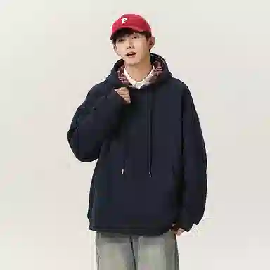 啄木鸟 美式潮流基础款背后印花宽松休闲连帽长袖卫衣 男女同款