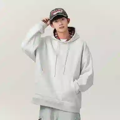 啄木鸟 美式潮流基础款背后印花宽松休闲连帽长袖卫衣 男女同款