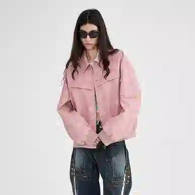 BENMYSHOWER Tie-Dye Baseball Jacket