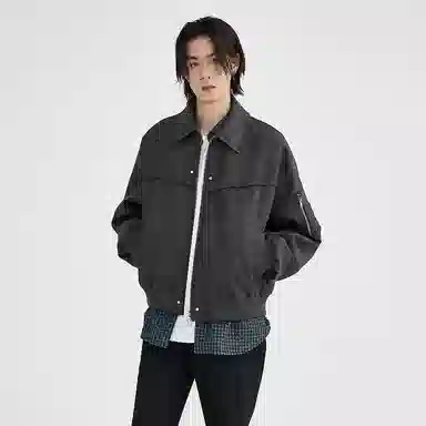 BENMYSHOWER Tie-Dye Baseball Jacket