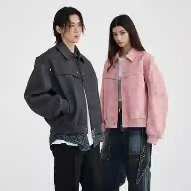 BENMYSHOWER Tie-Dye Baseball Jacket