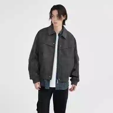 BENMYSHOWER Tie-Dye Baseball Jacket