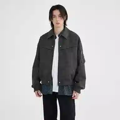 BENMYSHOWER Tie-Dye Baseball Jacket