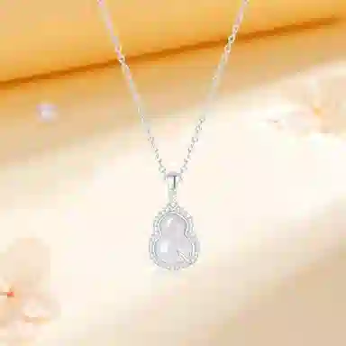 金嘉福 福禄小葫芦 复古精致轻奢新中式清冷感高级气质日常闪耀通勤百搭可调节好运锁骨链 玉髓 项链 男女同款情侣款