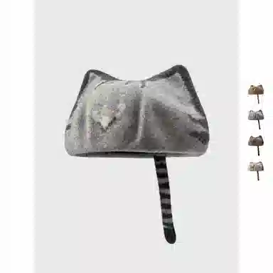 优莲茵 日系可爱猫耳朵时尚显脸小减龄可爱保暖画家帽 羊毛 贝雷帽 女款