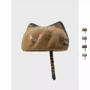 优莲茵 日系可爱猫耳朵时尚显脸小减龄可爱保暖画家帽 羊毛 贝雷帽 女款