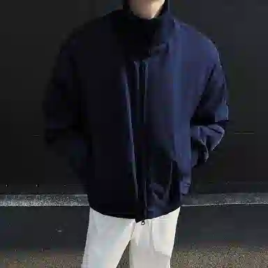 SUNSETMONENT Classic Collar Warm Cotton Jacket Navy