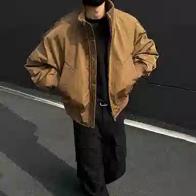 SUNSETMONENT Classic Collar Warm Cotton Jacket Navy