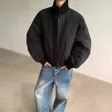 SUNSETMONENT Classic Collar Warm Cotton Jacket Navy