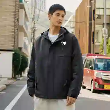 赛琪 户外登山攀岩纯色运动时尚舒适休闲风衣连帽长袖多口袋工装机能风防风防水宽松休闲百搭通勤夹克外套 男女同款