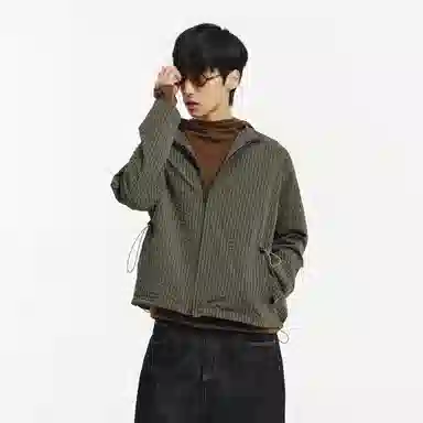 DIMC Bubble Texture Drawstring Jacket Green