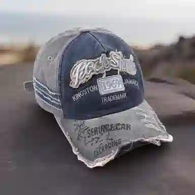 美式复古做旧磨边显脸小韩版深顶大头围宽帽檐 棉 鸭舌帽 男女同款情侣款