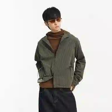 DIMC Bubble Texture Drawstring Jacket Green