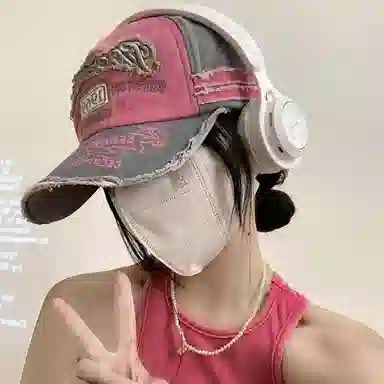 美式复古做旧磨边显脸小韩版深顶大头围宽帽檐 棉 鸭舌帽 男女同款情侣款