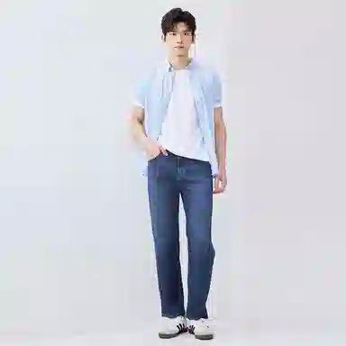 佐丹奴 洗水猫须五袋款中腰长裤牛仔裤 男款