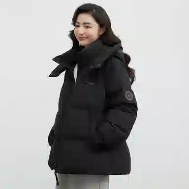 鸭鸭 青年时尚韩版休闲短款拆卸连帽外套纯色拼色户外加厚保暖面包羽绒服 通用 学生党好物