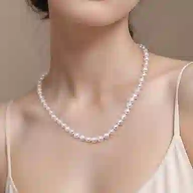 老凤祥 心意爱心 淡水珍珠 项链 女款