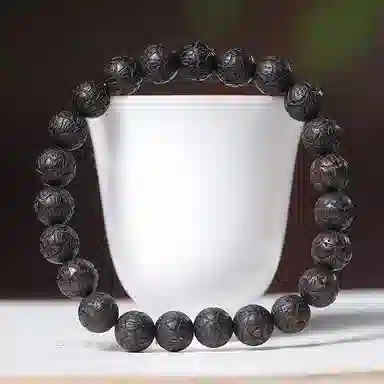 鶄鲤 老料紫黑油莲花珠 降真香 手串 男女同款情侣款