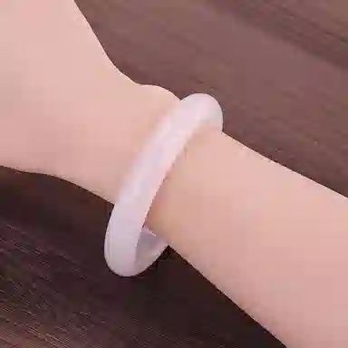 水贝 白月光 荔枝冻小众古香古色素圈 玉髓 手镯 女款