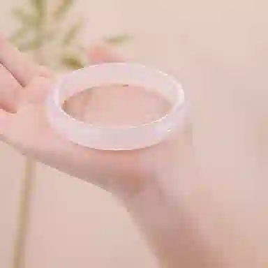 水贝 白月光 荔枝冻小众古香古色素圈 玉髓 手镯 女款