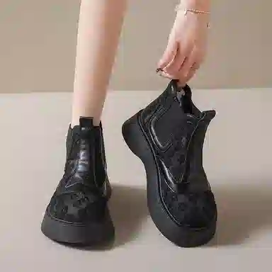 蚂蚁城 超纤皮 舒适时尚 潮流 百搭 简约 短筒 切尔西靴 女款