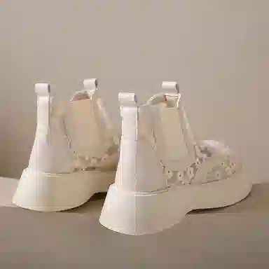 蚂蚁城 超纤皮 舒适时尚 潮流 百搭 简约 短筒 切尔西靴 女款