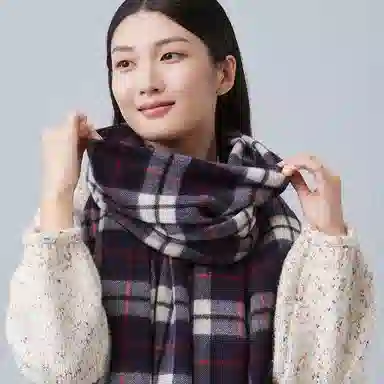 红豆 保暖加厚百搭 山羊绒 绒线围巾 女款