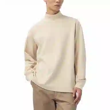 UNIQLO U Ribbed Turtleneck Pullover Beige