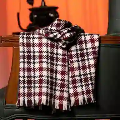 红豆 秋冬季保暖百搭 山羊绒 绒线围巾 女款