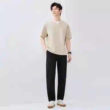 佐丹奴 纯棉纯色中腰梭织休闲裤 男款