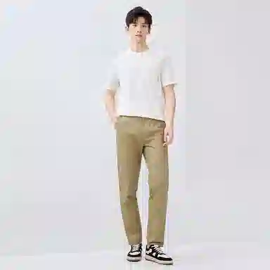 佐丹奴 纯棉纯色中腰梭织休闲裤 男款