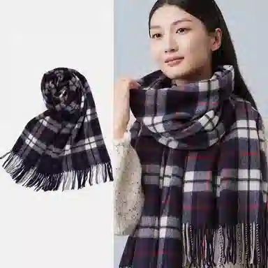 红豆 保暖加厚百搭 山羊绒 绒线围巾 女款