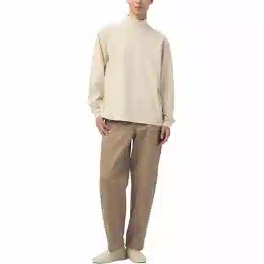 UNIQLO U Ribbed Turtleneck Pullover Beige