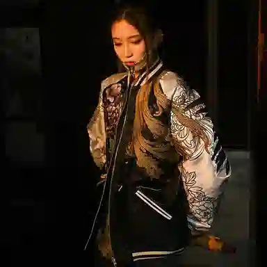 Sanshengliubu Sukajan Reversible Jacket Black