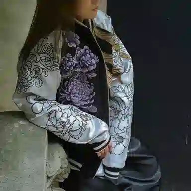 Sanshengliubu Sukajan Reversible Jacket Black