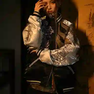 Sanshengliubu Sukajan Reversible Jacket Black